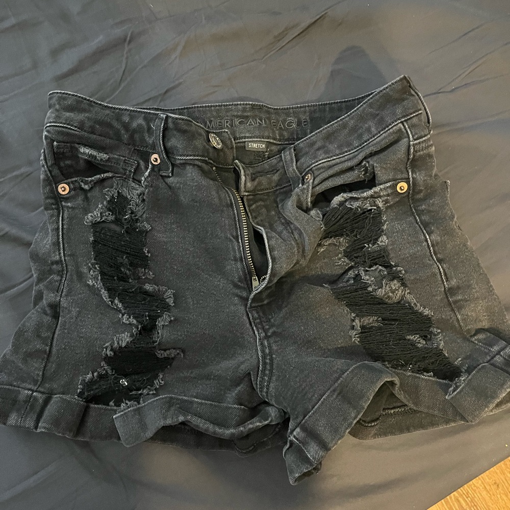 American Eagle Outfitters Black Distressed Women's Shorts